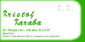 kristof karaba business card